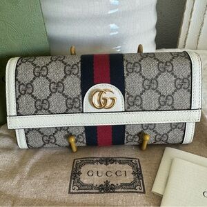 Gucci Monogram Web Ophidia Long Wallet
